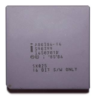 Processeur Intel A80386-16 (SX025 16 bit S/W only).