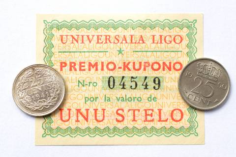 Premio-Kupono d'1 Stelo avec deux pièces d'1/4 de NLG.